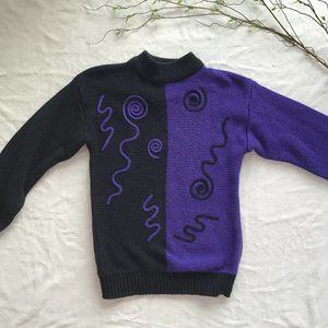 Vintage Coco Loco Colour Block Swirl Sweater